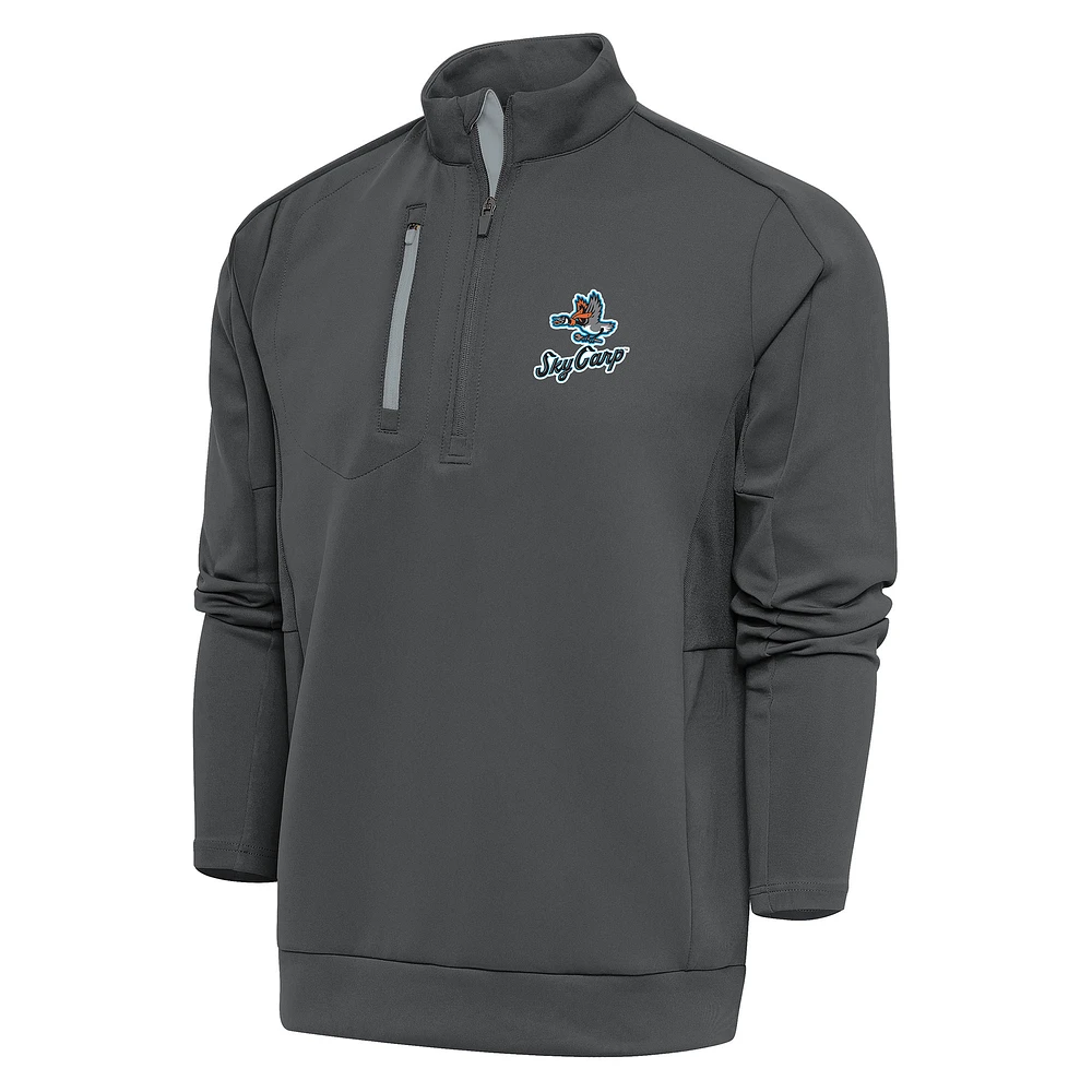 Men's Antigua Pewter Beloit Sky Carp Generation Quarter-Zip Pullover Top