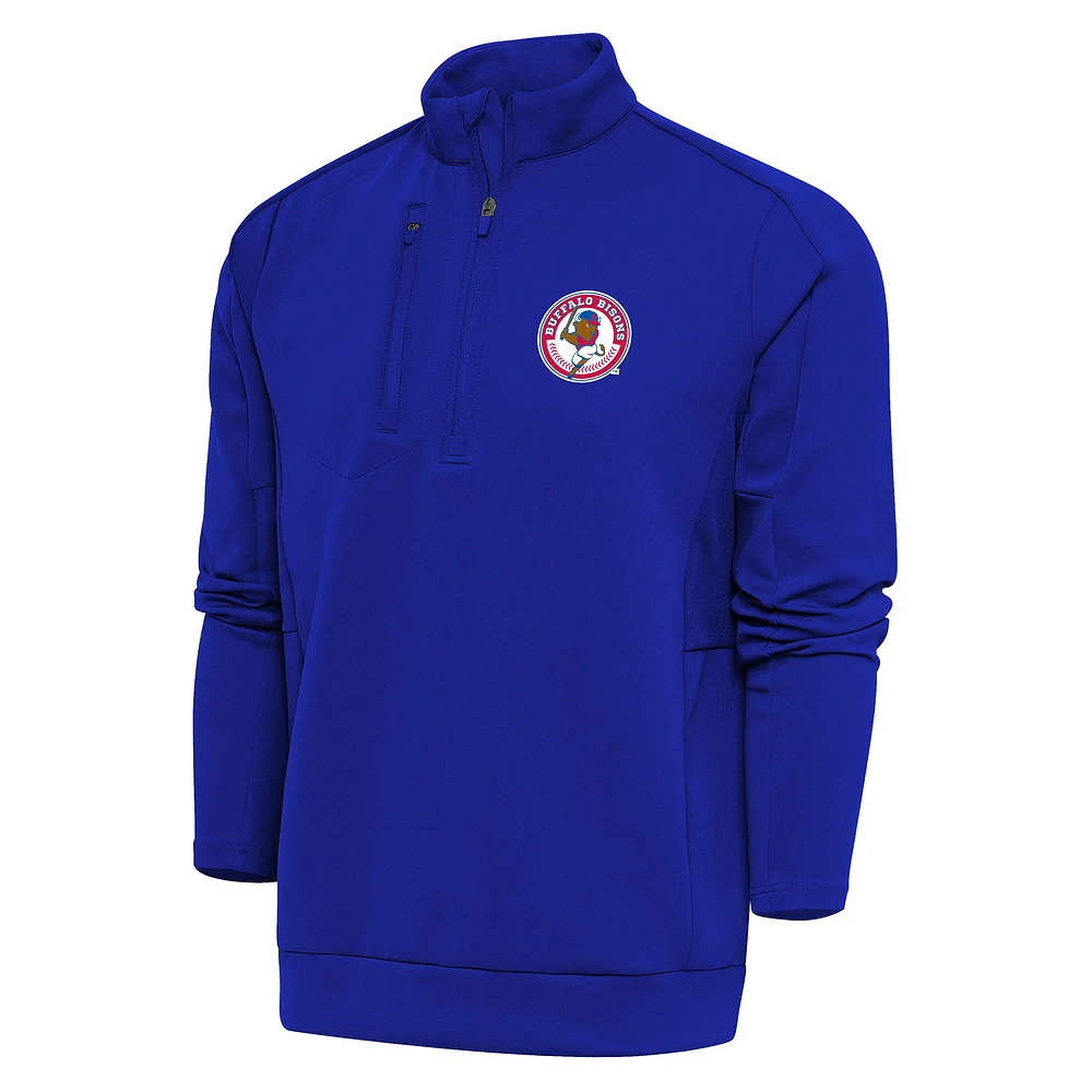 Men's Antigua Royal Buffalo Bisons Generation Quarter-Zip Pullover Top