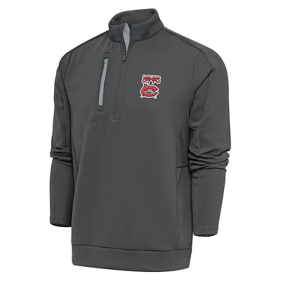 Men's Antigua  Pewter Carolina Mudcats Generation Quarter-Zip Pullover Top
