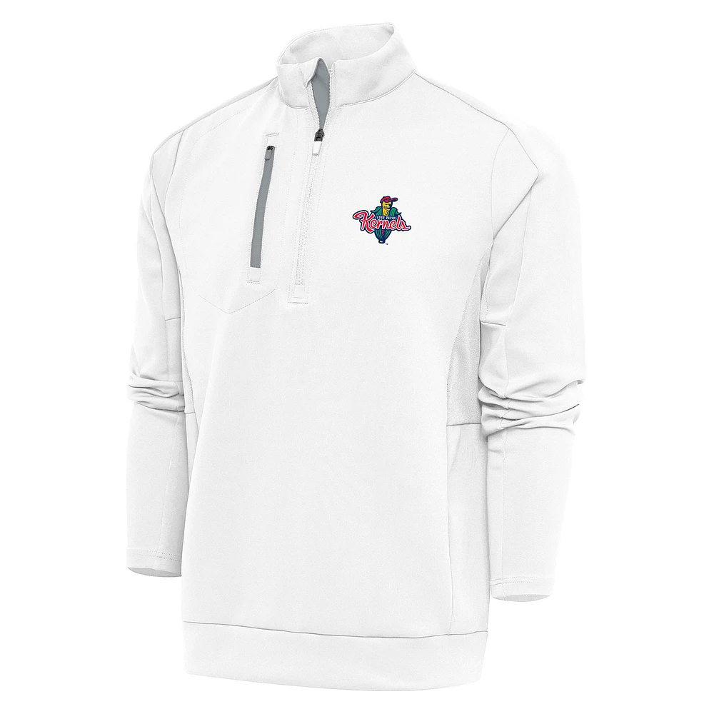 Men's Antigua White Cedar Rapids Kernels Generation Quarter-Zip Pullover Top