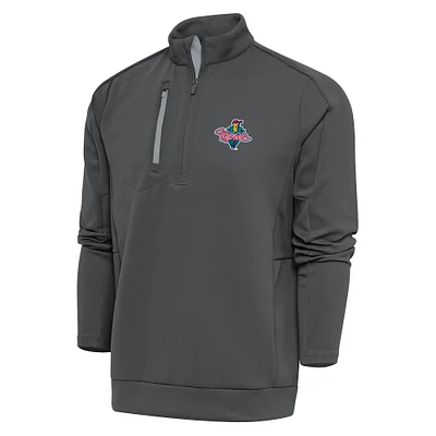 Men's Antigua  Pewter Cedar Rapids Kernels Generation Quarter-Zip Pullover Top