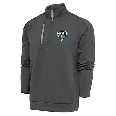 Men's Antigua  Pewter Charlotte Knights Generation Quarter-Zip Pullover Top