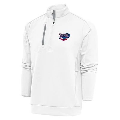 Men's Antigua  White Clearwater Threshers Generation Quarter-Zip Pullover Top