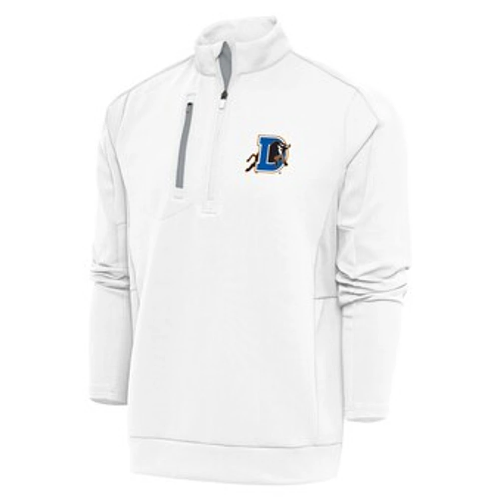 Men's Antigua White Durham Bulls Generation Quarter-Zip Pullover Top