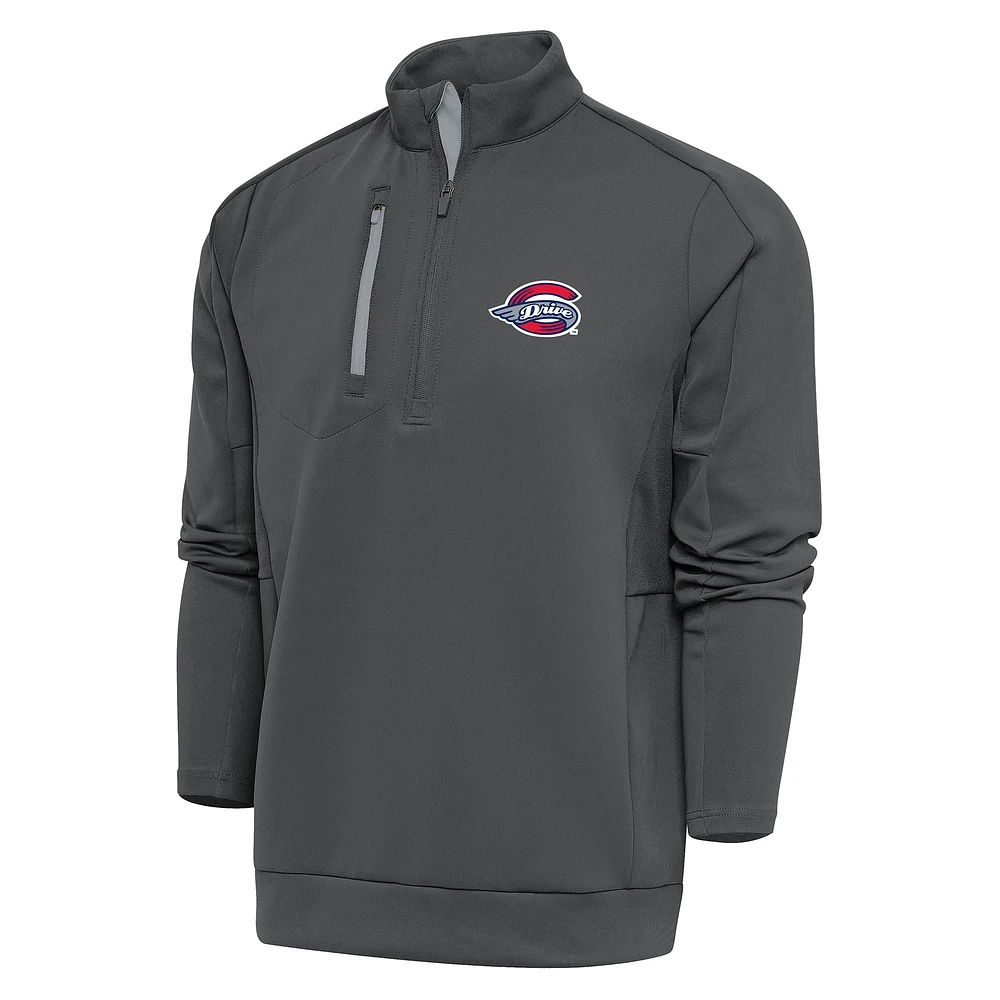 Men's Antigua Pewter Greenville Drive Generation Quarter-Zip Pullover Top