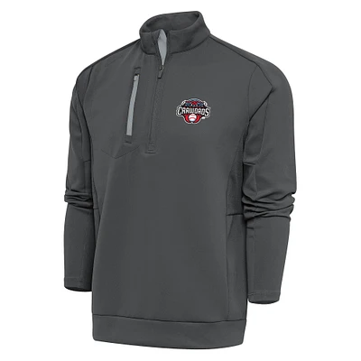Men's Antigua Pewter Hickory Crawdads Generation Quarter-Zip Pullover Top