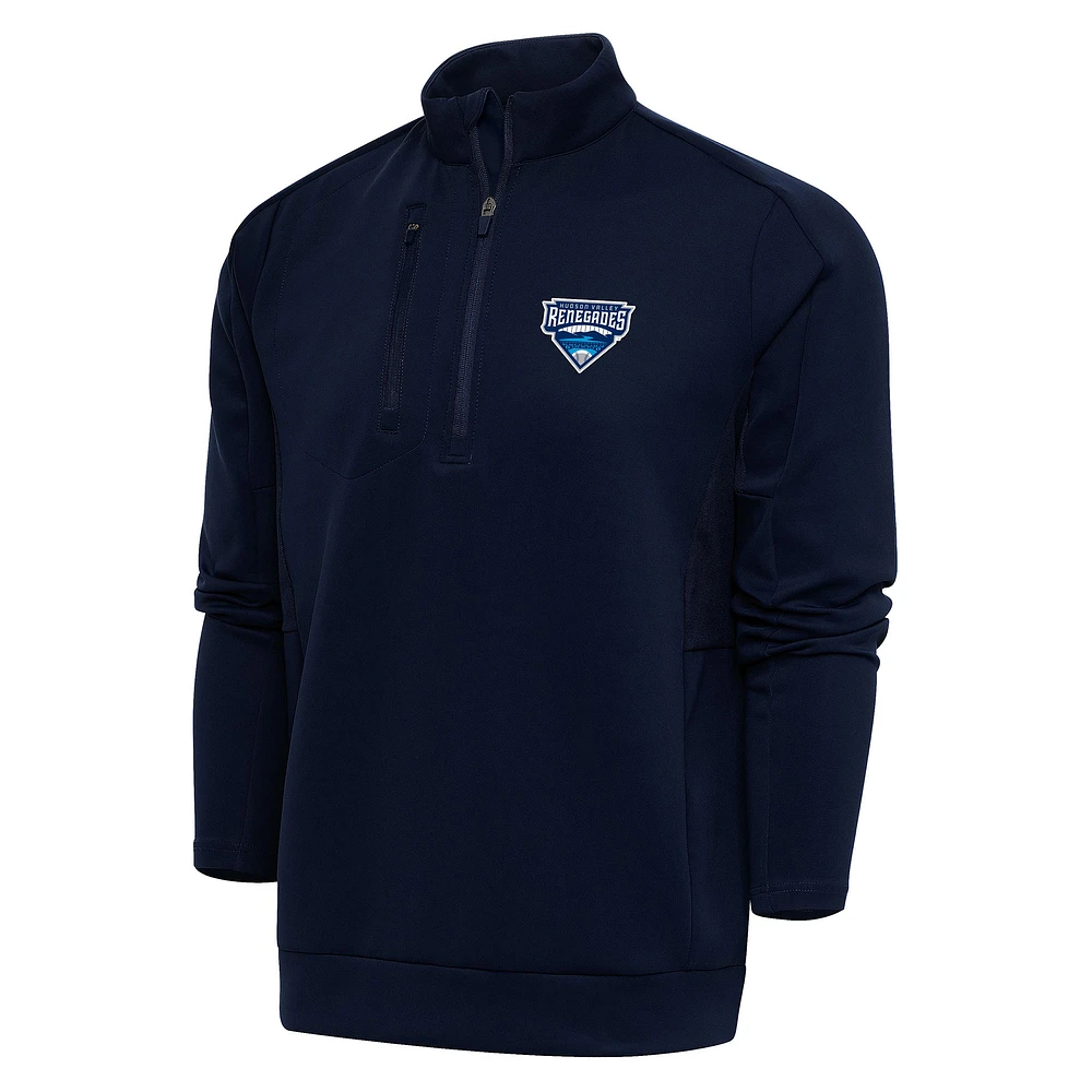 Men's Antigua Navy Hudson Valley Renegades Generation Quarter-Zip Pullover Top