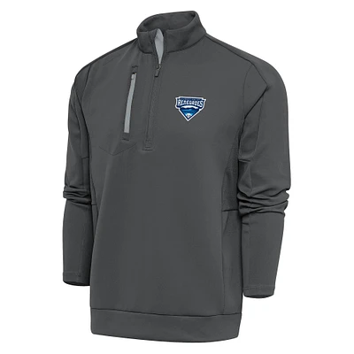 Men's Antigua Pewter Hudson Valley Renegades Generation Quarter-Zip Pullover Top