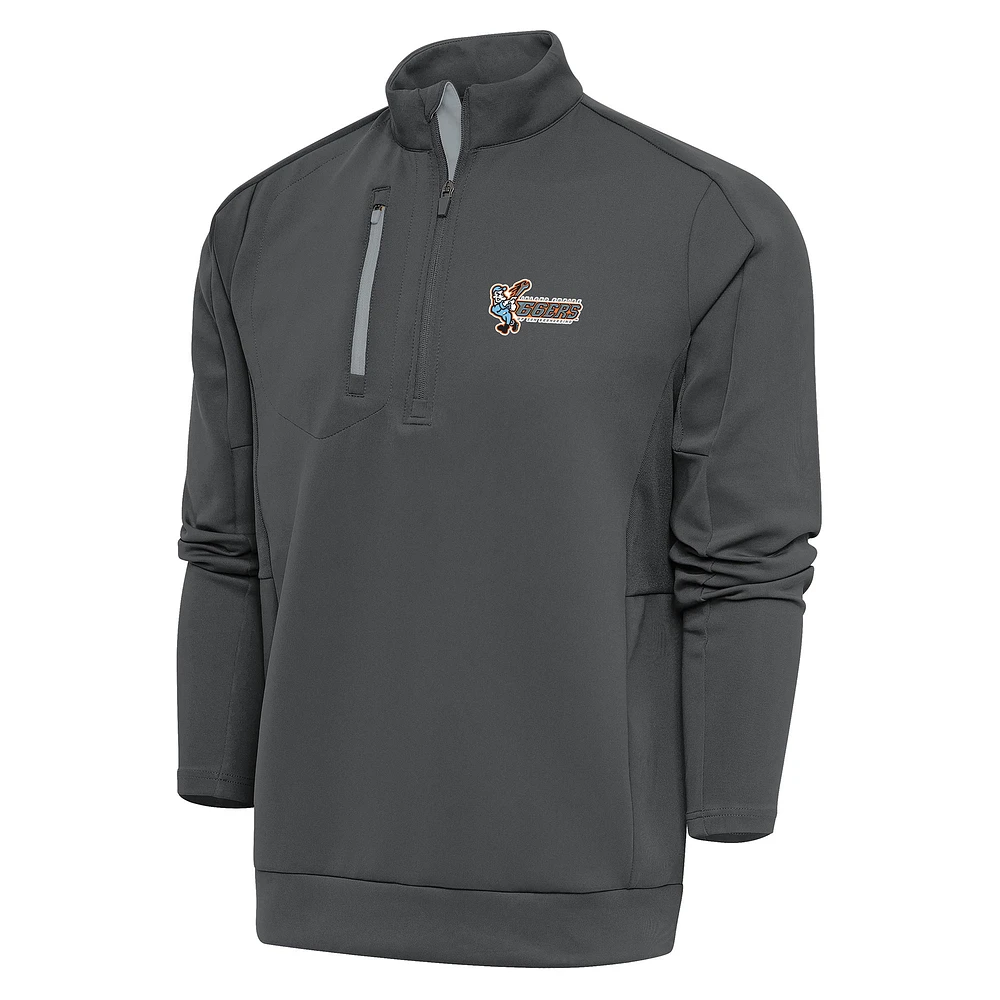 Men's Antigua Pewter Inland Empire 66ers Generation Quarter-Zip Pullover Top