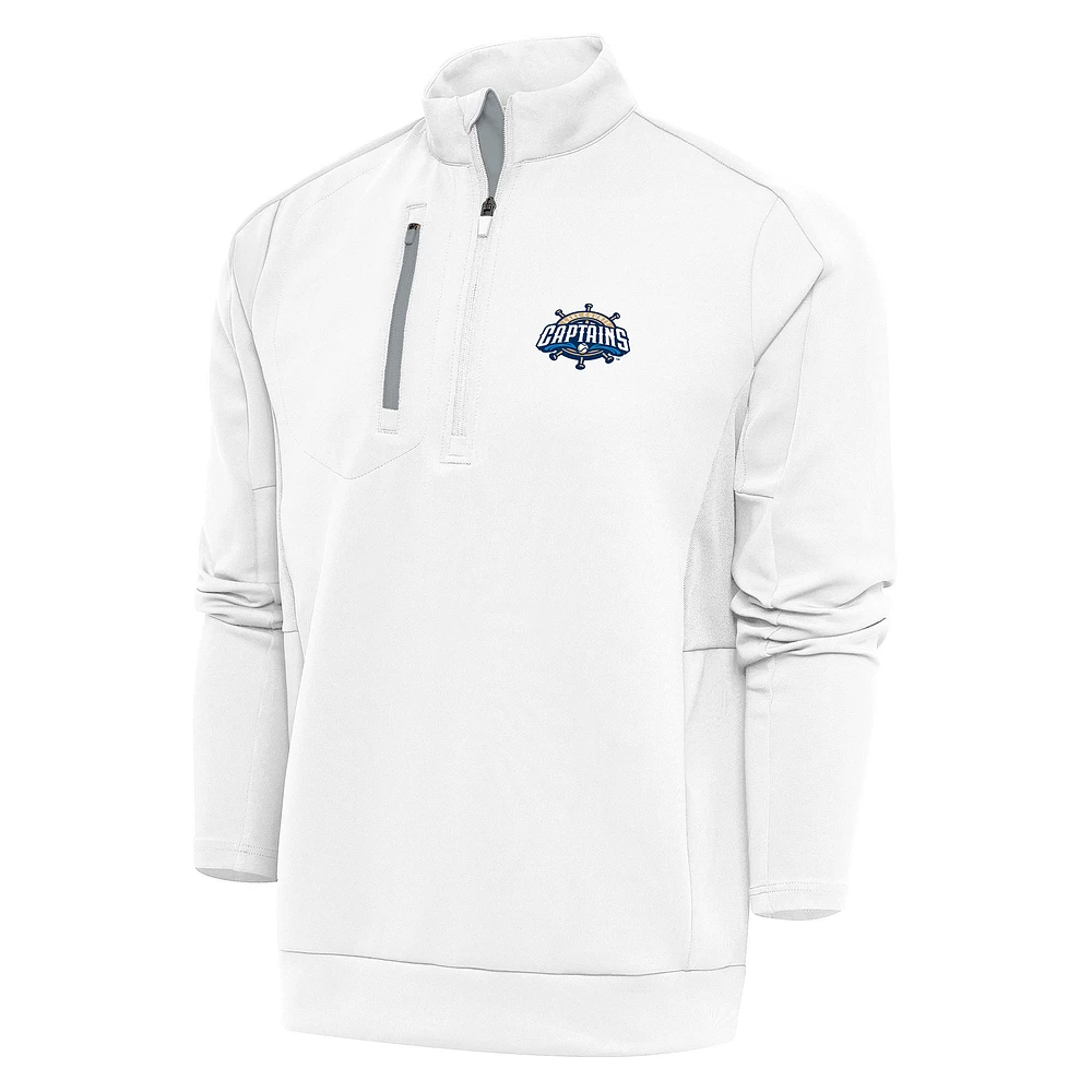 Men's Antigua White Lake County Captains Generation Quarter-Zip Pullover Top