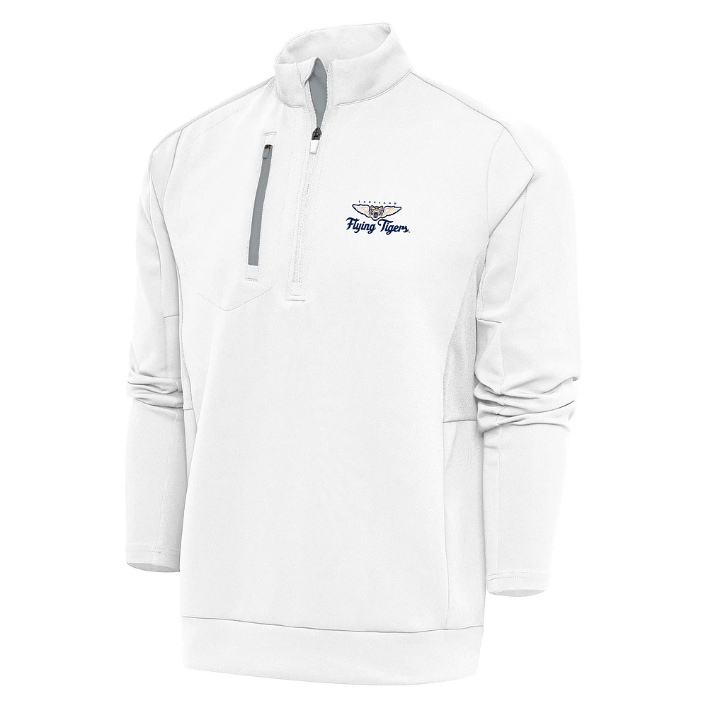 Men's Antigua White Lakeland Flying Tigers Generation Quarter-Zip Pullover Top