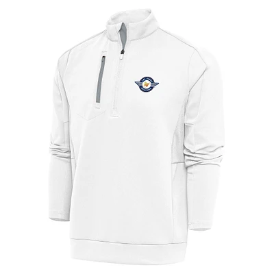 Men's Antigua White Las Vegas Aviators Generation Quarter-Zip Pullover Top