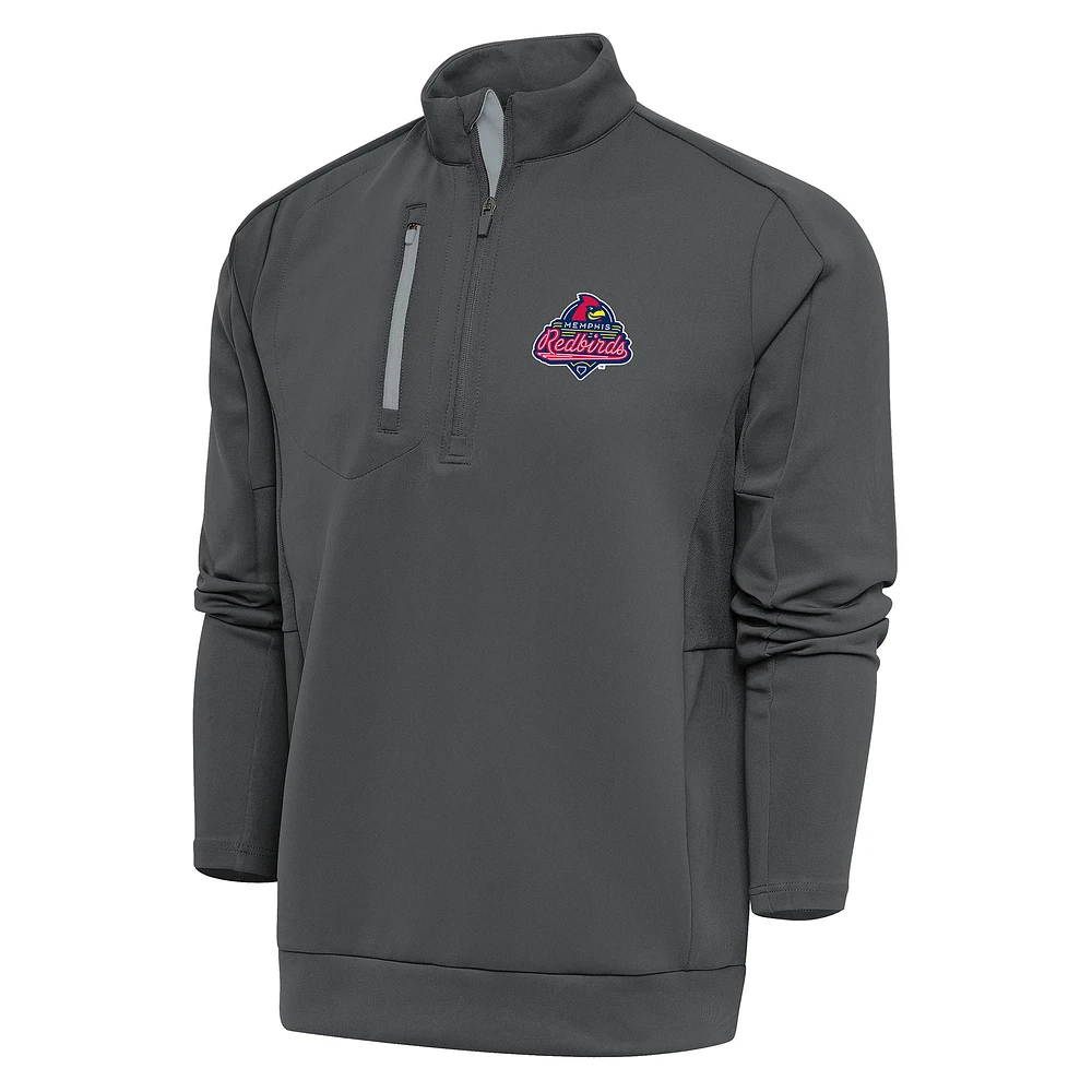 Men's Antigua Pewter Memphis Redbirds Generation Quarter-Zip Pullover Top