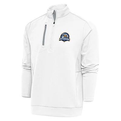 Men's Antigua White Midland Rockhounds Generation Quarter-Zip Pullover Top