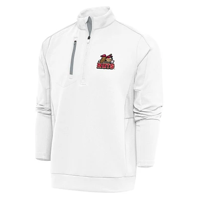 Men's Antigua White Modesto Nuts Generation Quarter-Zip Pullover Top