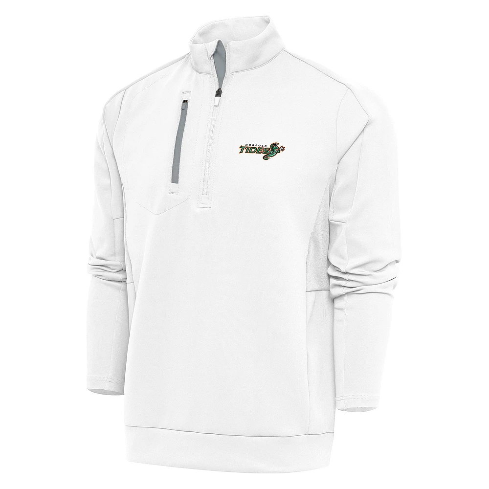 Men's Antigua Norfolk Tides Generation Quarter-Zip Pullover Top