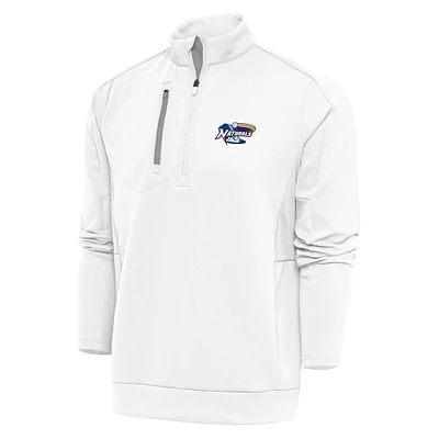 Men's Antigua White Northwest Arkansas Naturals Generation Quarter-Zip Pullover Top