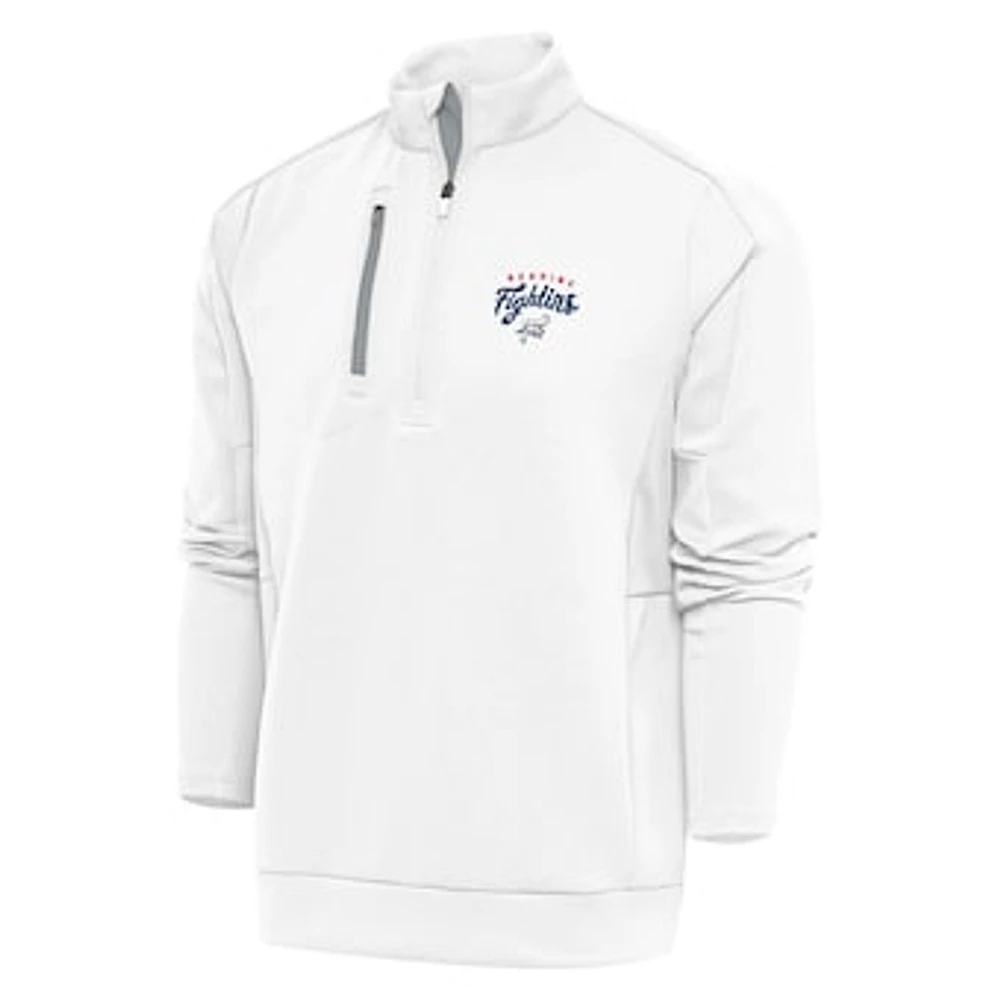 Men's Antigua White Reading Phillies Generation Quarter-Zip Pullover Top