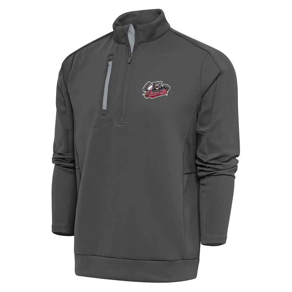 Men's Antigua Pewter Sacramento River Cats Generation Quarter-Zip Pullover Top