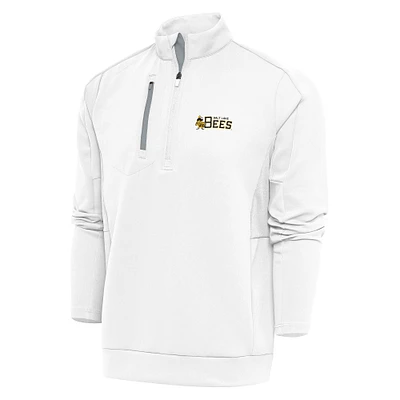 Men's Antigua White Salt Lake Bees Generation Quarter-Zip Pullover Top
