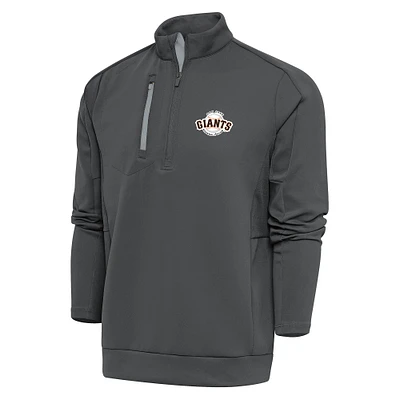 Men's Antigua Pewter San Jose Giants Generation Quarter-Zip Pullover Top