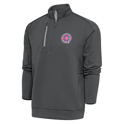 Men's Antigua Pewter South Bend Cubs Generation Quarter-Zip Pullover Top