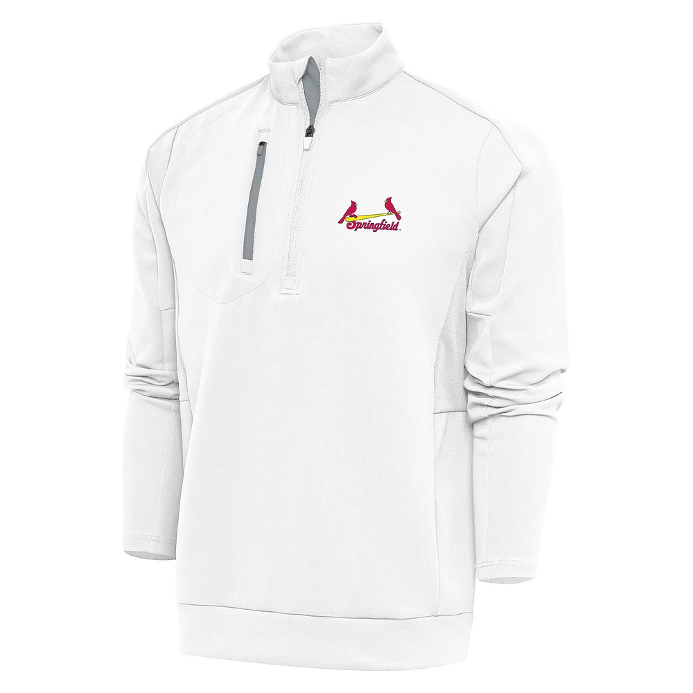 Men's Antigua White Springfield Cardinals Generation Quarter-Zip Pullover Top