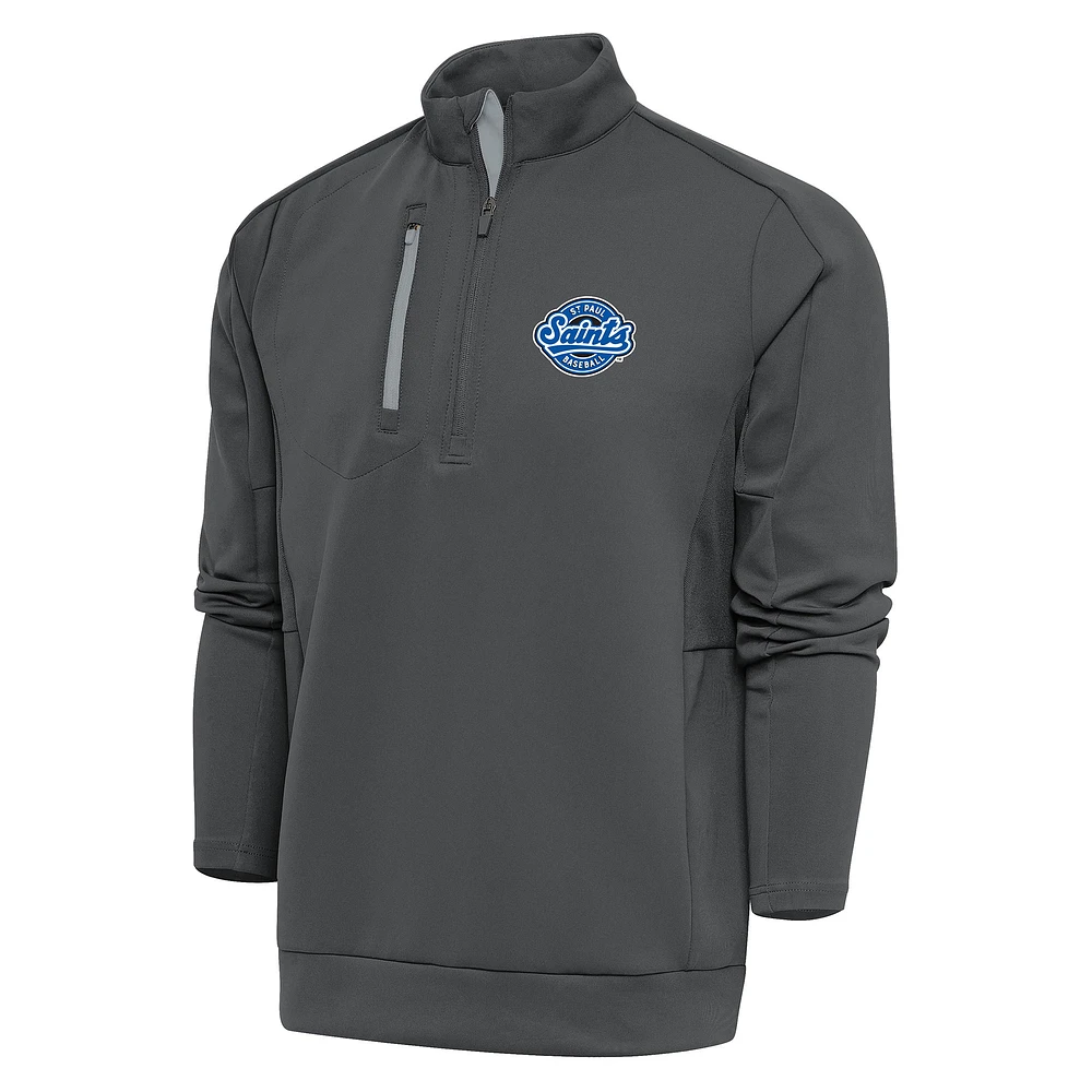 Men's Antigua Pewter St. Paul Saints Generation Quarter-Zip Pullover Top