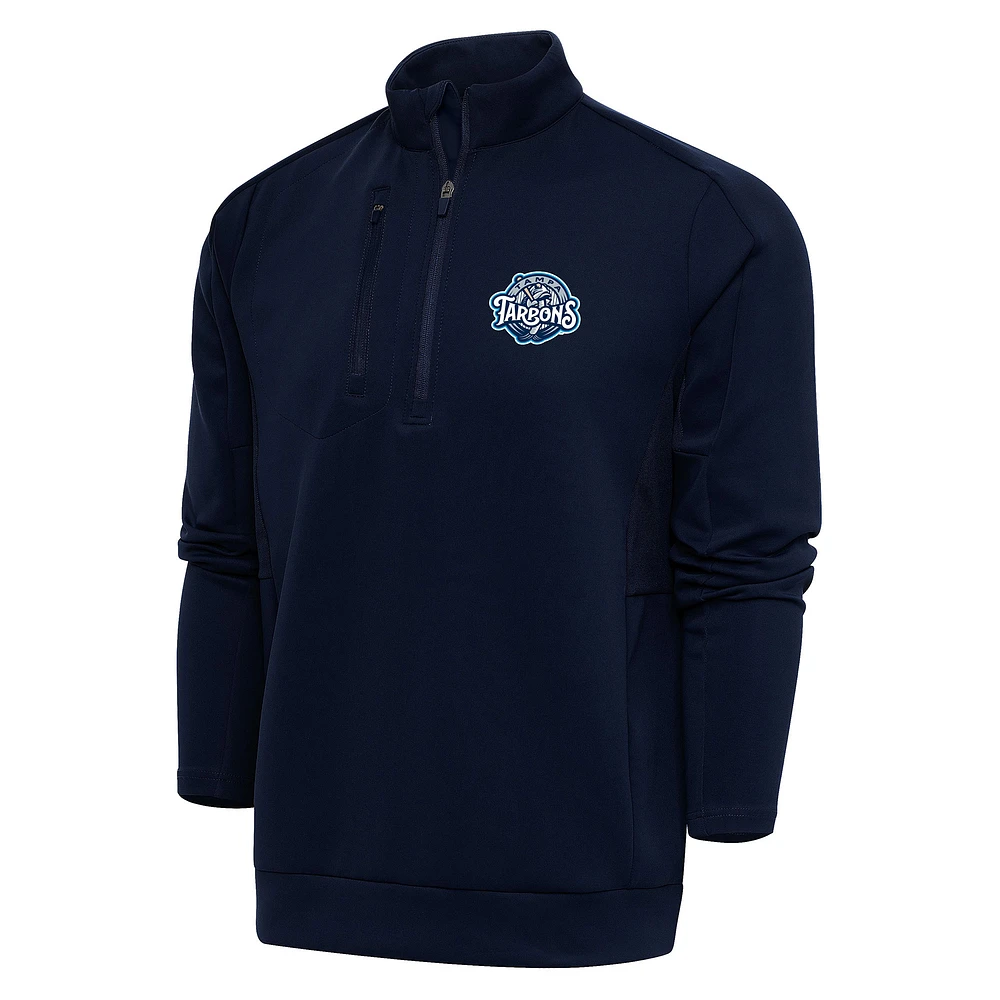 Men's Antigua Navy Tampa Tarpons Generation Quarter-Zip Pullover Top