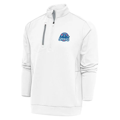 Men's Antigua White Tennessee Smokies Generation Quarter-Zip Pullover Top