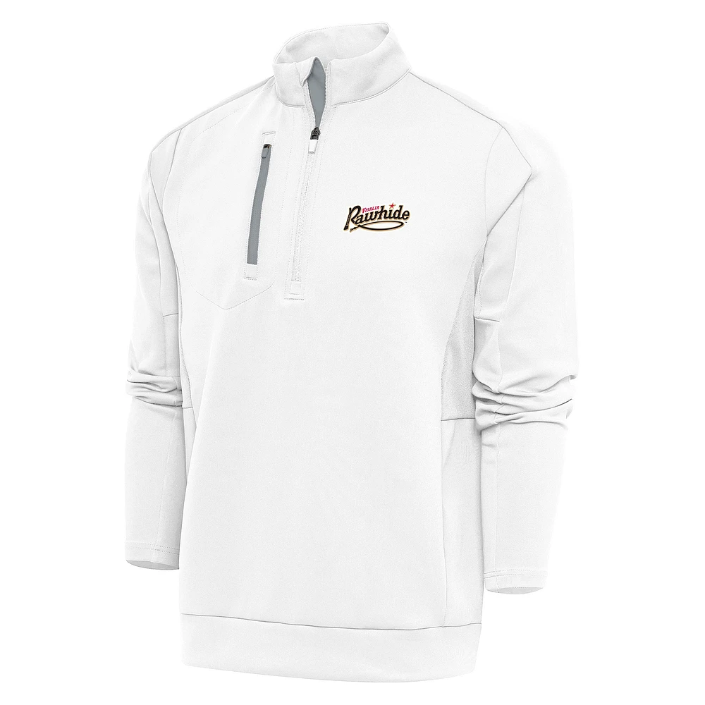 Men's Antigua White Visalia Rawhide Generation Quarter-Zip Pullover Top
