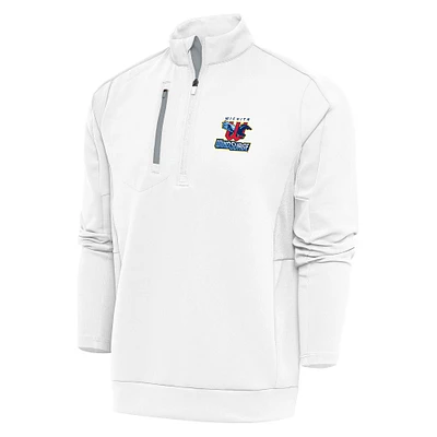 Men's Antigua White Wichita Wind Surge Generation Quarter-Zip Pullover Top