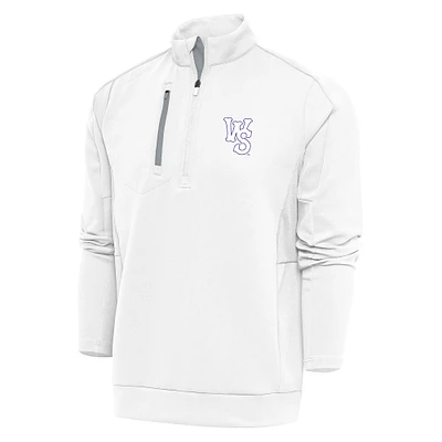 Men's Antigua White Winston-Salem Dash Generation Quarter-Zip Pullover Top
