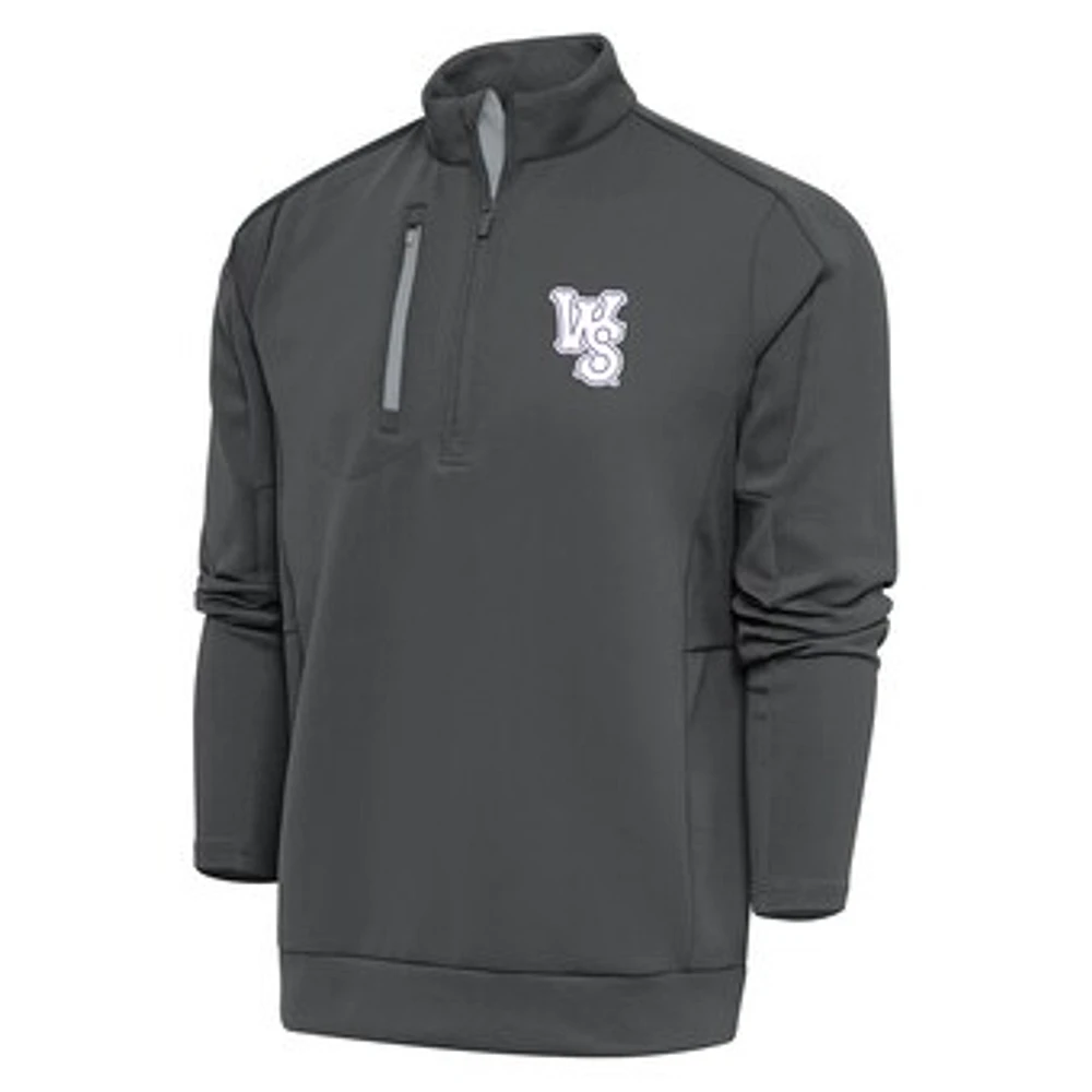 Men's Antigua Pewter Winston-Salem Dash Generation Quarter-Zip Pullover Top