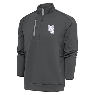 Men's Antigua Pewter Winston-Salem Dash Generation Quarter-Zip Pullover Top
