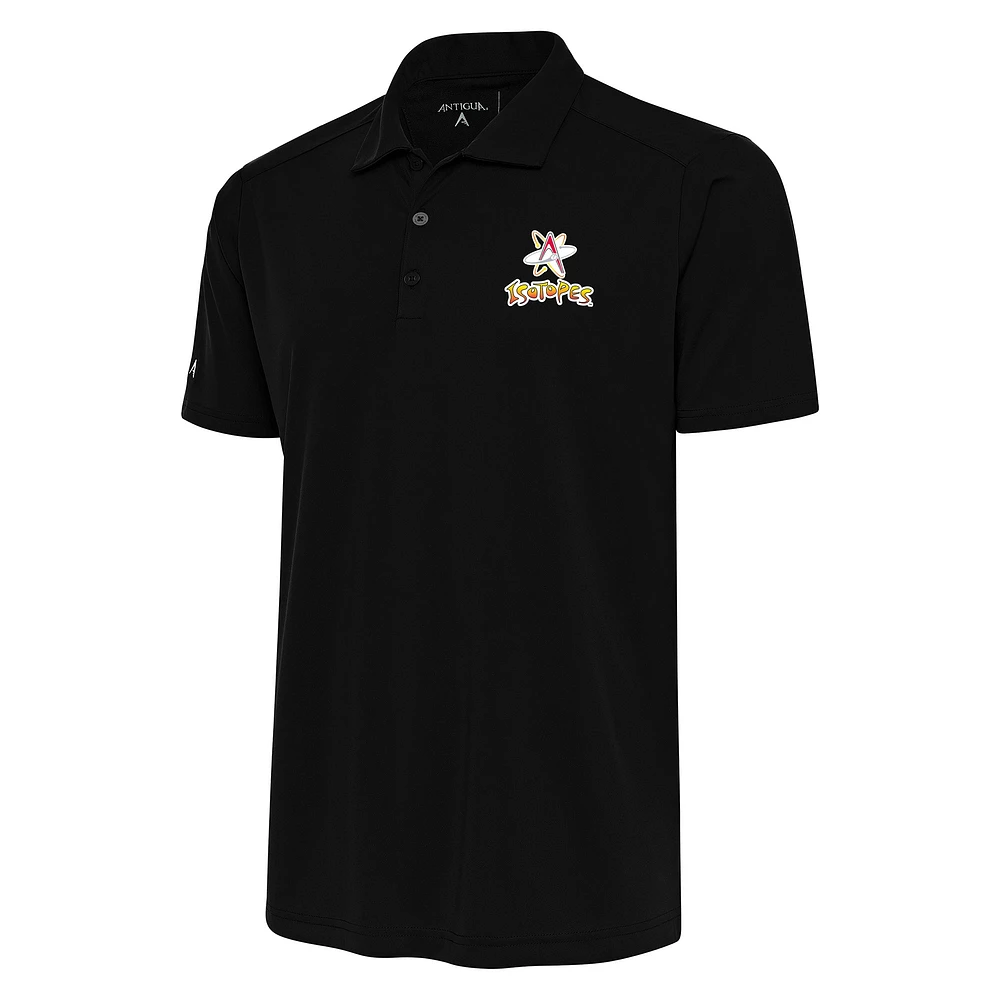 Men's Antigua Black Albuquerque Isotopes Tribute Polo