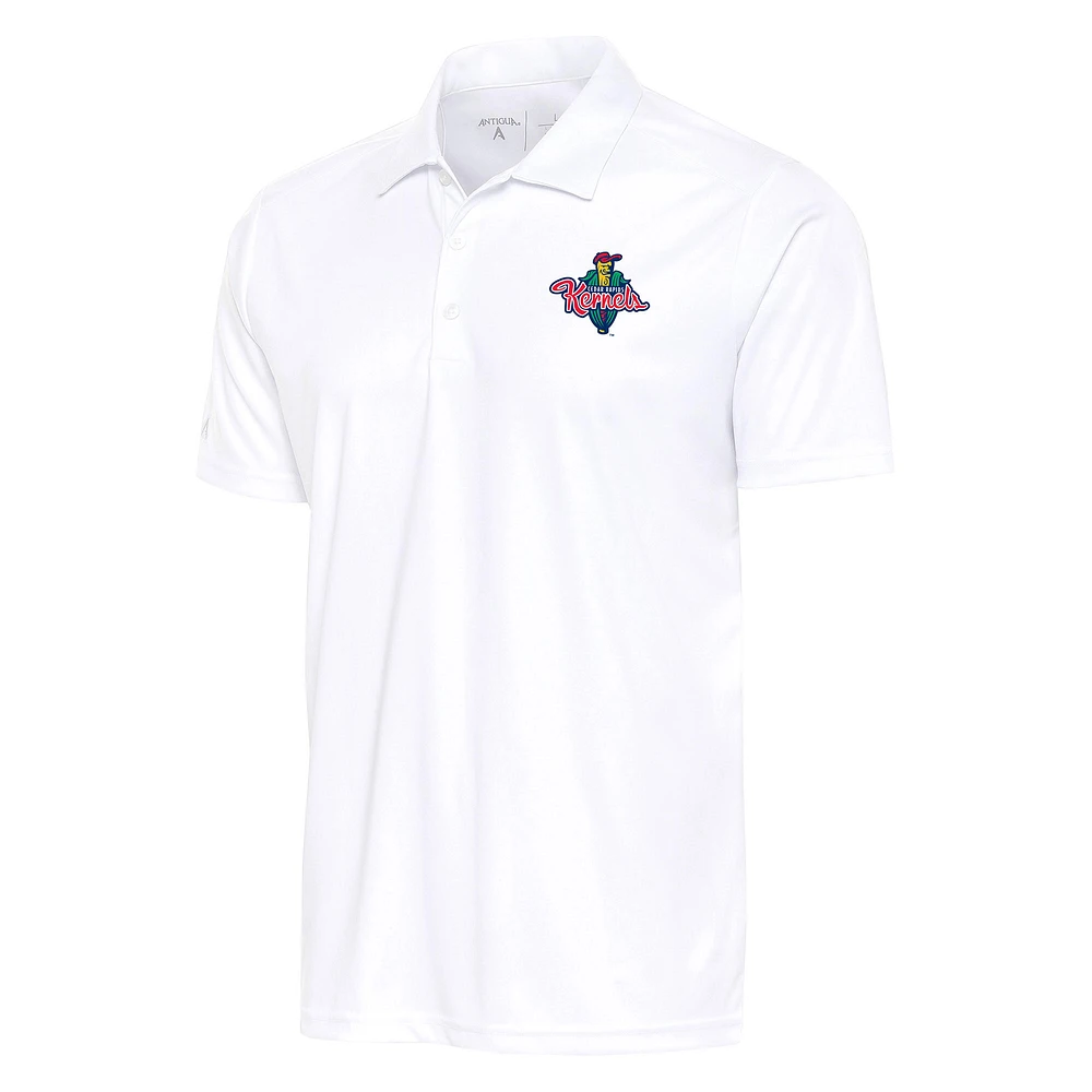 Men's Antigua White Cedar Rapids Kernels Tribute Polo