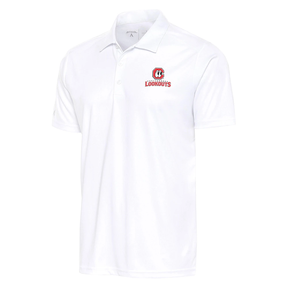 Men's Antigua White Chattanooga Lookouts Tribute Polo