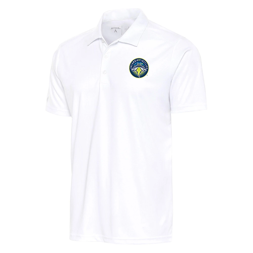 Men's Antigua White Columbia Fireflies Tribute Polo