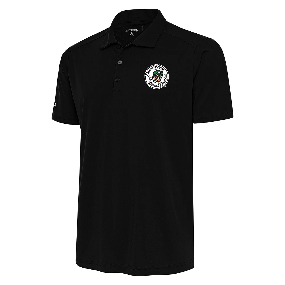 Men's Antigua Black Down East Wood Ducks Tribute Polo