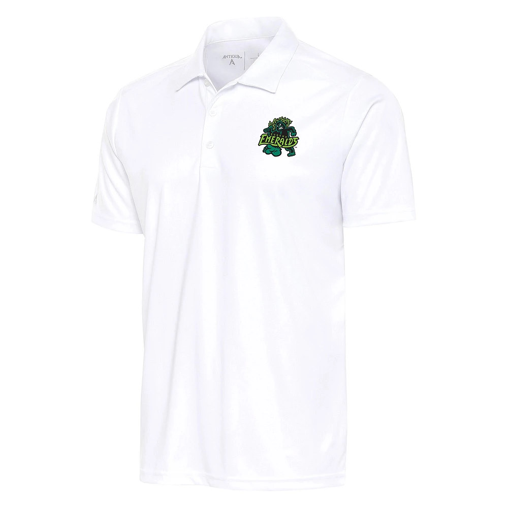 Men's Antigua White Eugene Emeralds Tribute Polo