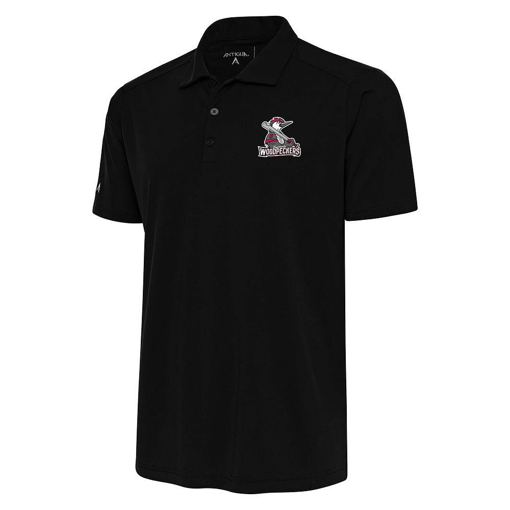 Men's Antigua Black Fayetteville Woodpeckers Tribute Polo