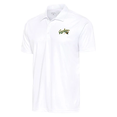 Men's Antigua White Greensboro Grasshoppers Tribute Polo
