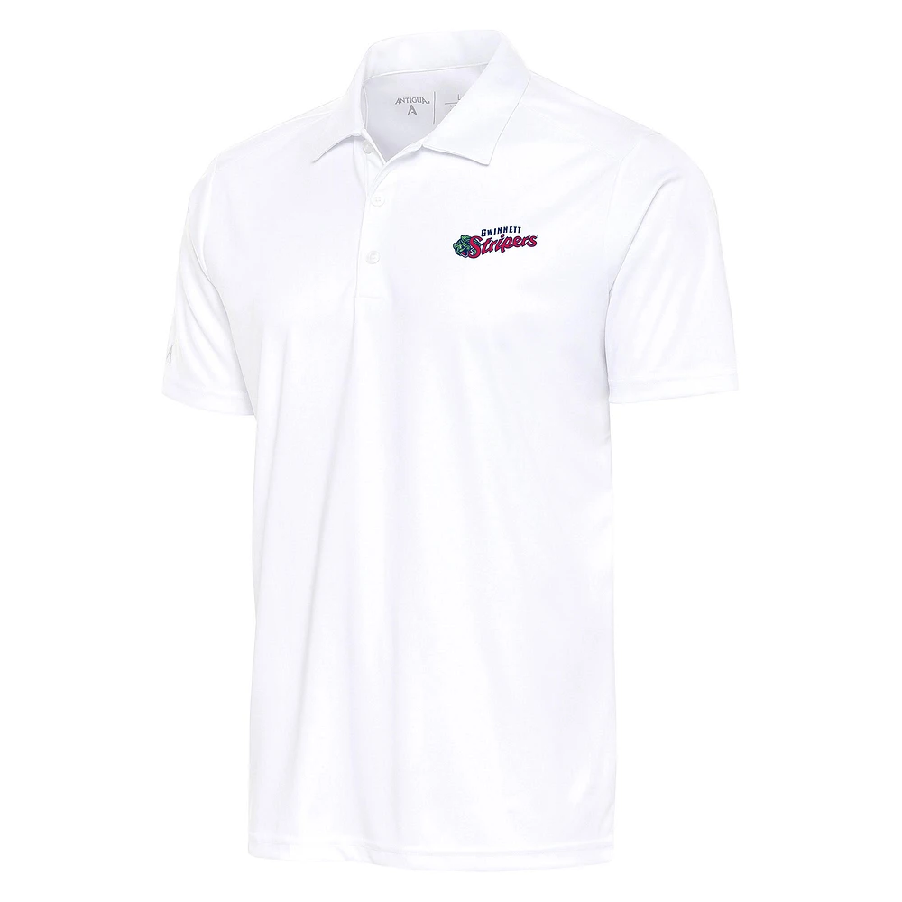 Men's Antigua White Gwinnett Stripers Tribute Polo