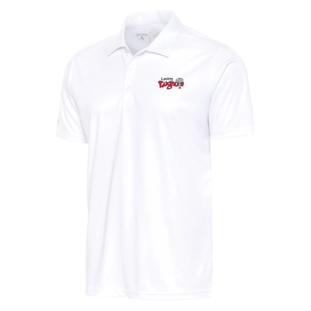 Men's Antigua White Lansing Lugnuts Tribute Polo
