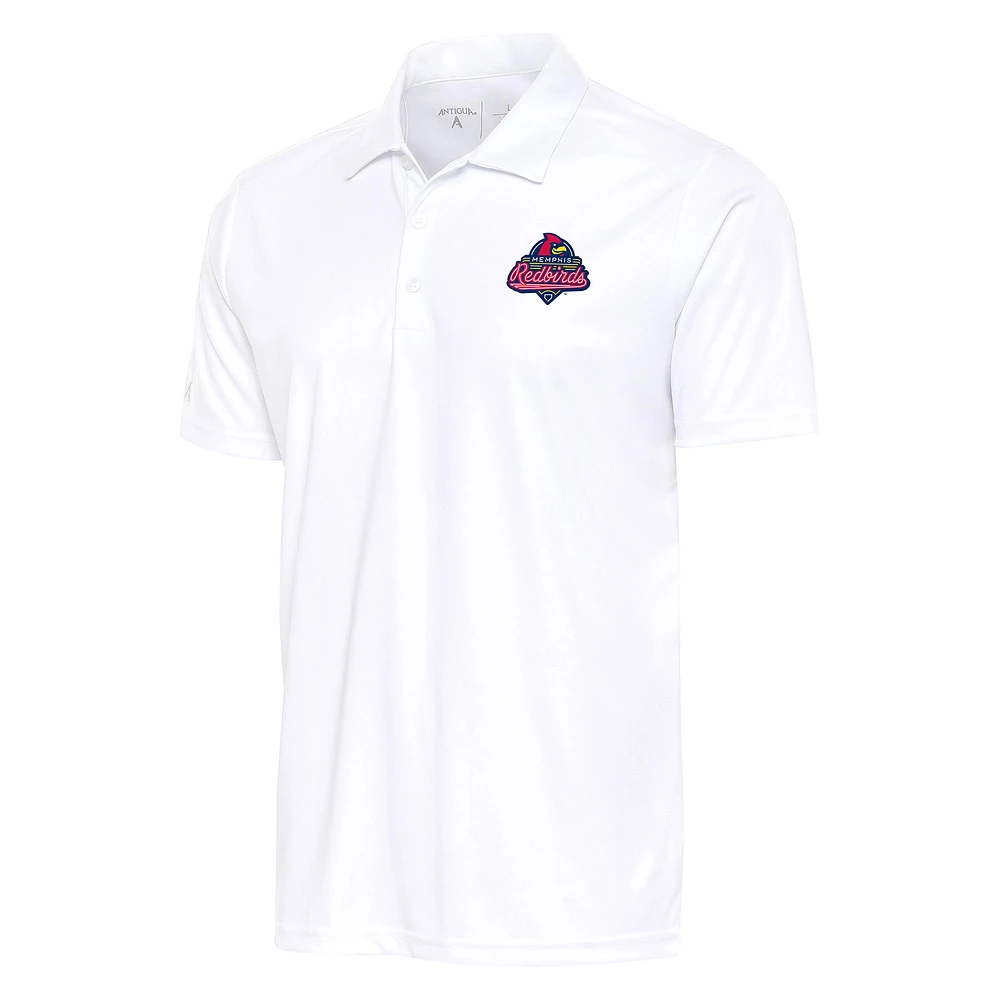 Men's Antigua White Memphis Redbirds Tribute Polo