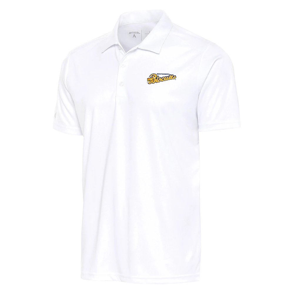 Men's Antigua White Montgomery Biscuits Tribute Polo
