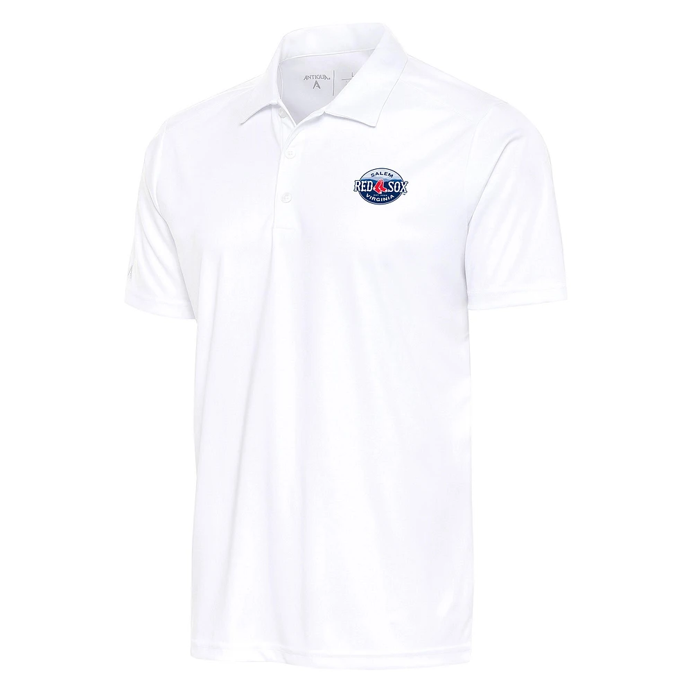 Men's Antigua White Salem Red Sox Tribute Polo