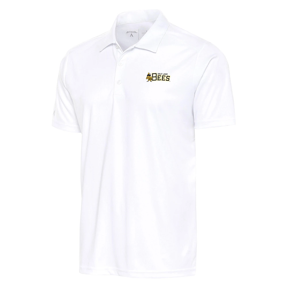 Men's Antigua White Salt Lake Bees Tribute Polo