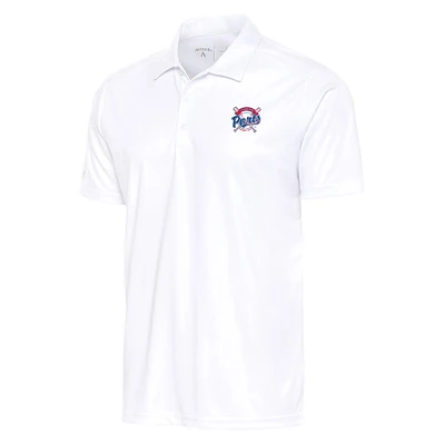 Men's Antigua  White Stockton Ports Tribute Polo